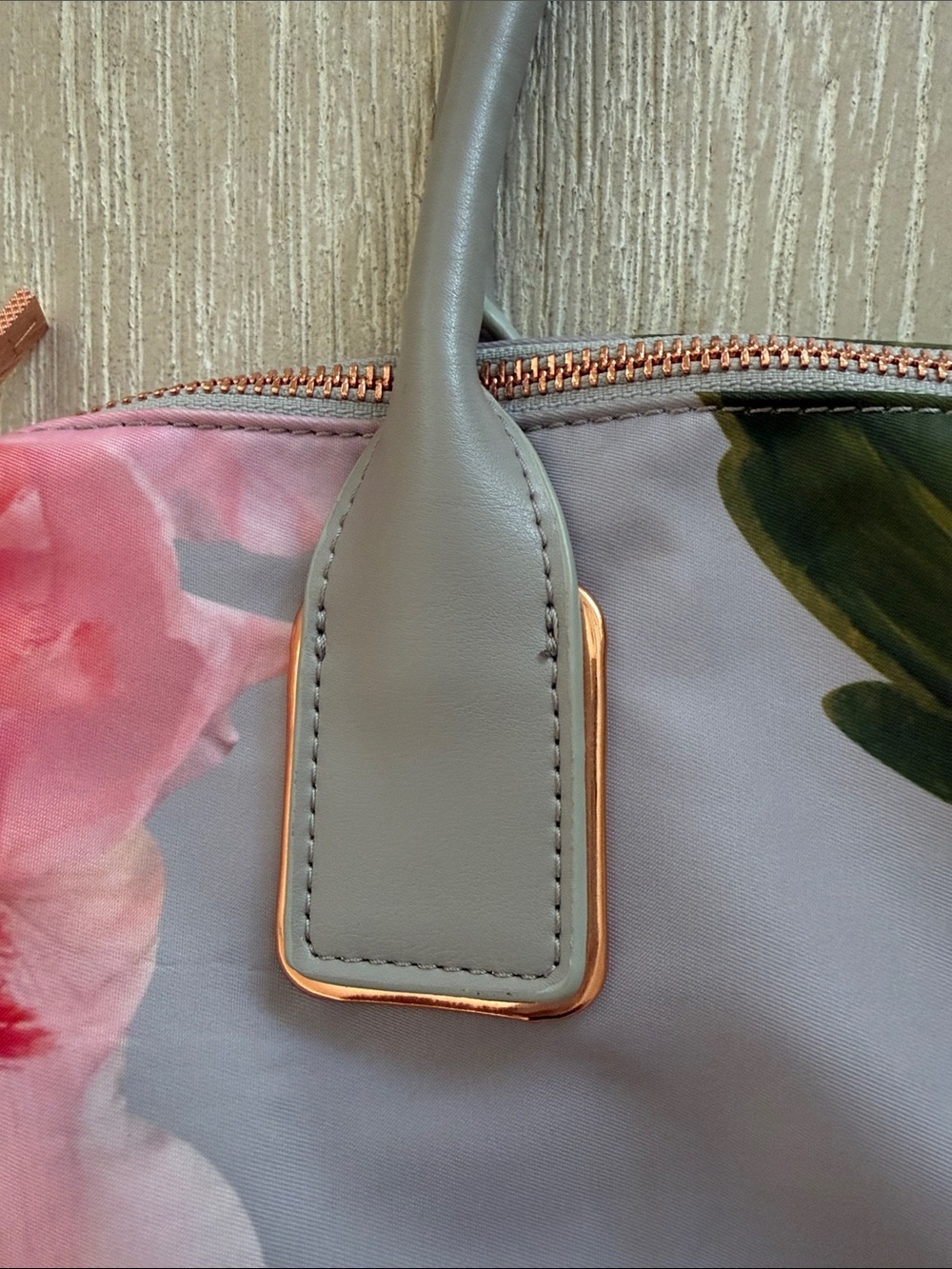 Ted Baker Pink & Grey Floral Tote - Picture 4 of 15